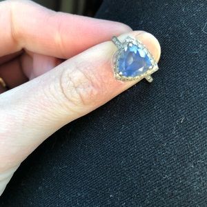 10k white gold sapphire ring size 6